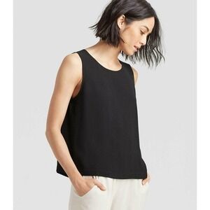 Eileen Fisher NWOT Silk Sleeveless Scoop Neck Shell Top 1X Black Capsule Career